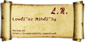 Lovász Mihály névjegykártya